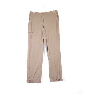 L.L. Bean Women Nylon Cargo Pants Brown Mid Rise Adjustable Ankle & Waist